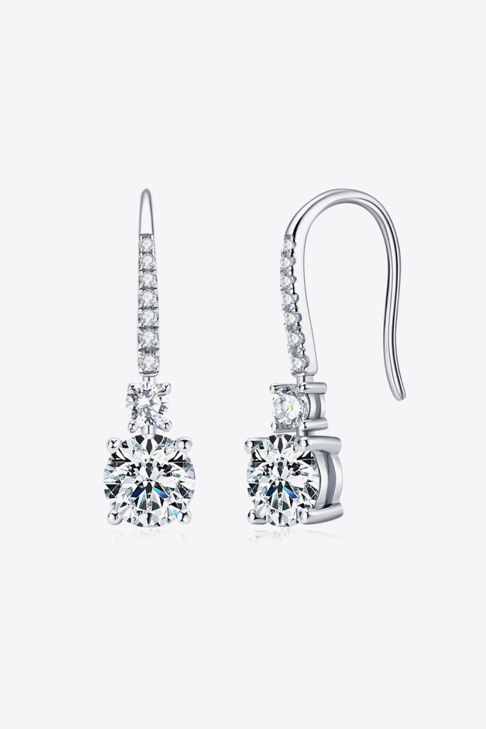 2 Carat Sparkala™ Platinum-Plated 925 Sterling Silver Drop Earrings - DestGlow