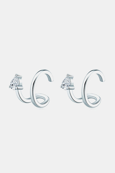 Sparkala™ Platinum-Plated 925 Sterling Silver Cuff Earrings - DestGlow