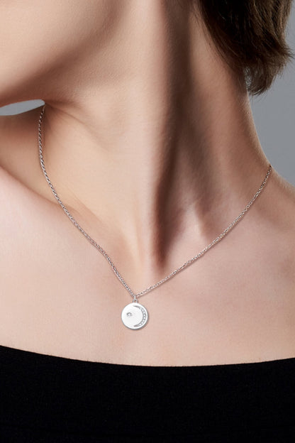 Sparkala™ Round Pendant Necklace (Platinum-Plated Fine Silver) - DestGlow