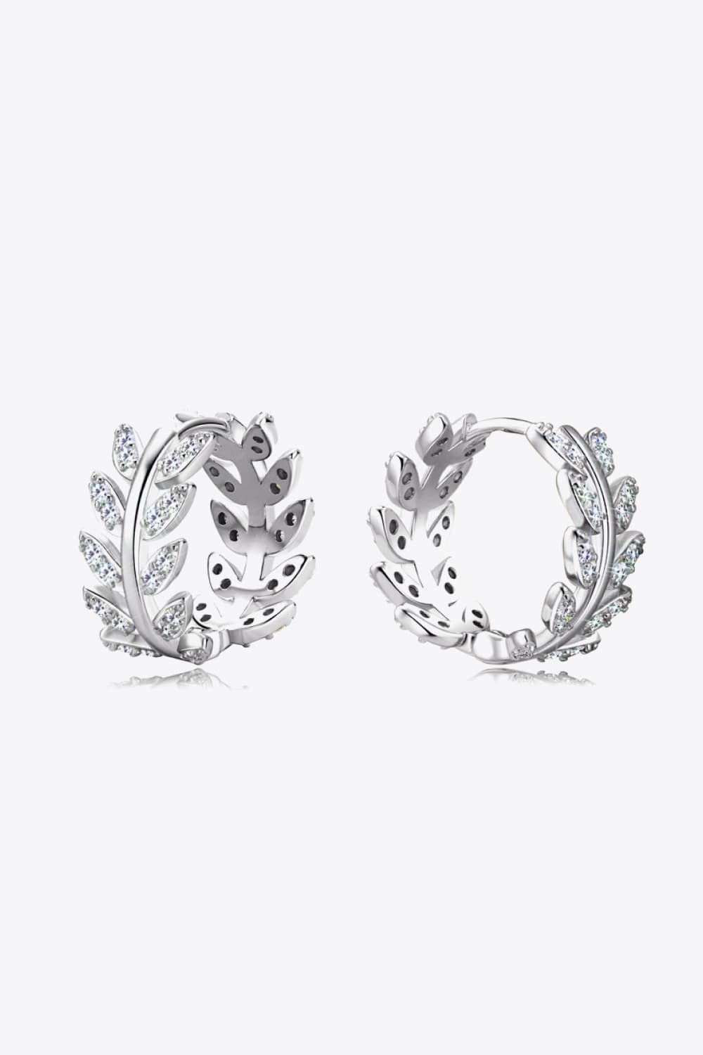 Sparkala™ Leaf Platinum-Plated 925 Sterling Silver Earrings - DestGlow
