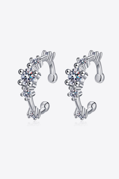 Sparkala™ Rhodium-Plated Cuff Earrings - DestGlow
