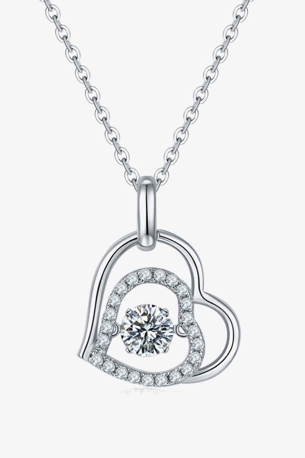 Sparkala™ Heart Pendant Necklace (Platinum-Plated Fine Silver)