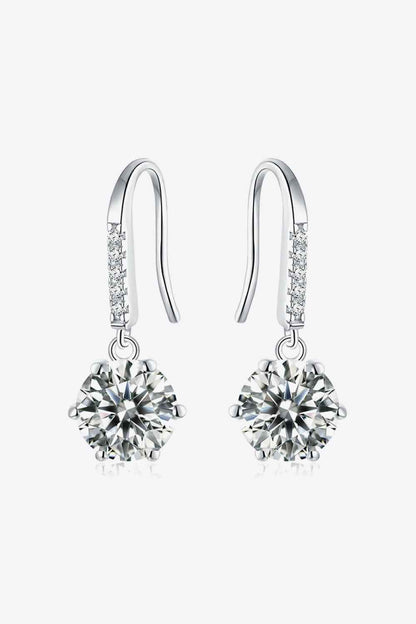 6-Prong Sparkala™ Drop Earrings (Platinum-Plated Fine Silver)