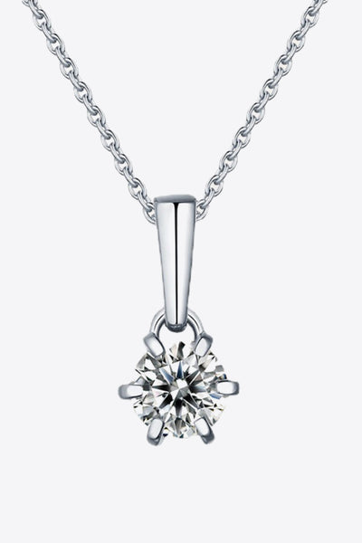 2 Carat 6-Prong Sparkala™ Pendant Necklace (Platinum-Plated Fine Silver) - DestGlow