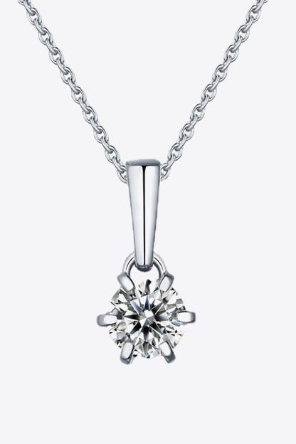 2 Carat 6-Prong Sparkala™ Pendant Necklace (Platinum-Plated Fine Silver) - DestGlow