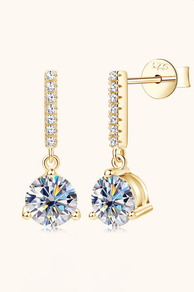 2 Carat Sparkala™ Platinum-Plated 925 Sterling Silver Drop Earrings - DestGlow