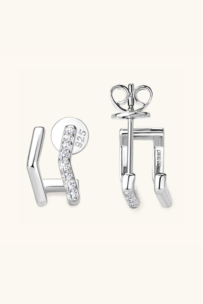 Sparkala™ Platinum-Plated 925 Sterling Silver Double-Layered Earrings - DestGlow