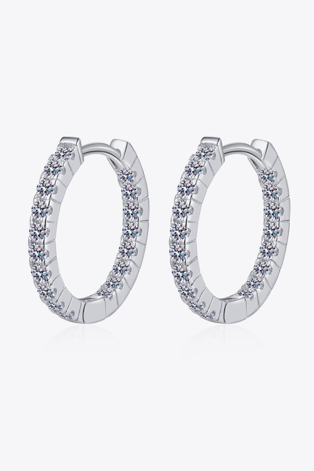 Sparkala™ Rhodium-Plated Pure Sterling Silver Huggie Earrings - DestGlow