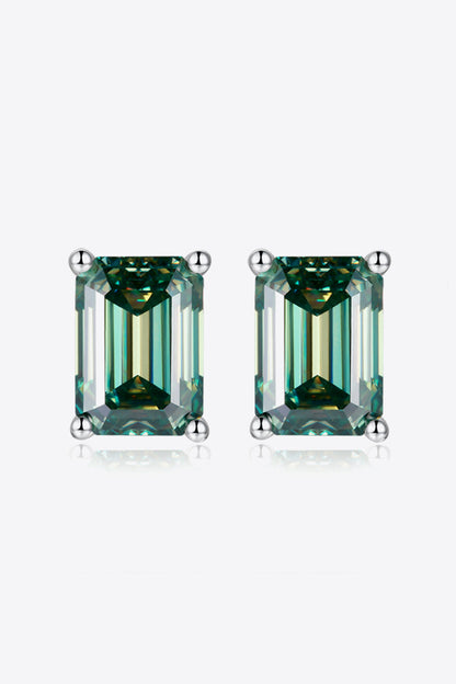 2 Carat Sparkala™ Stud Earrings in Green (Platinum-Plated Fine Silver) - DestGlow