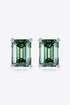2 Carat Sparkala™ Stud Earrings in Green (Platinum-Plated Fine Silver) - DestGlow