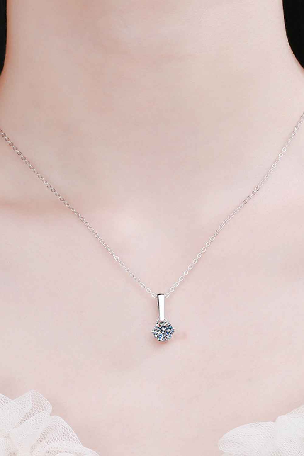 1 Carat Sparkala™ Rhodium-Plated Pure Sterling Silver Chain-Link Necklace