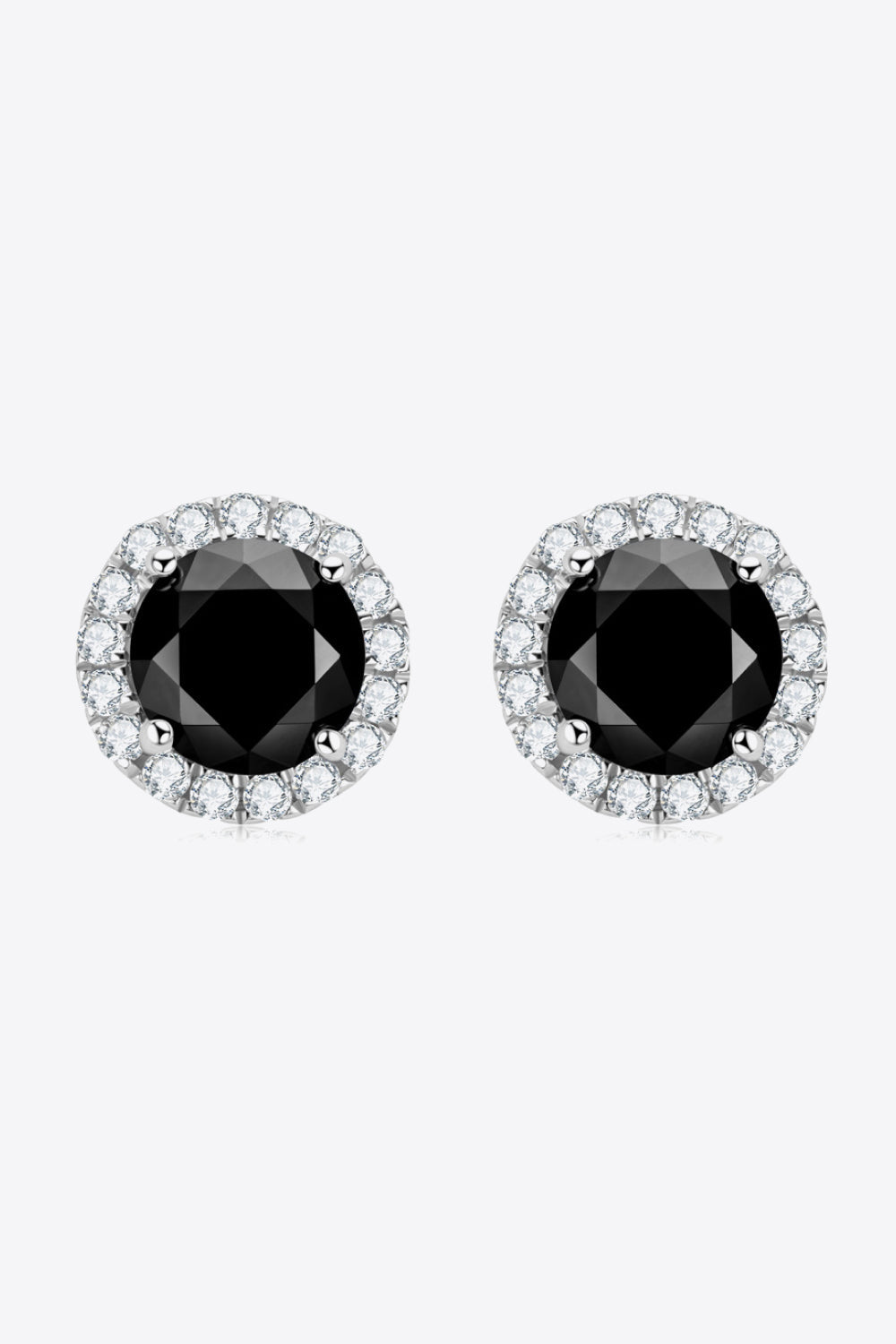 Two-Tone 4-Prong Sparkala™ Stud Earrings (Platinum-Plated Fine Silver) - DestGlow