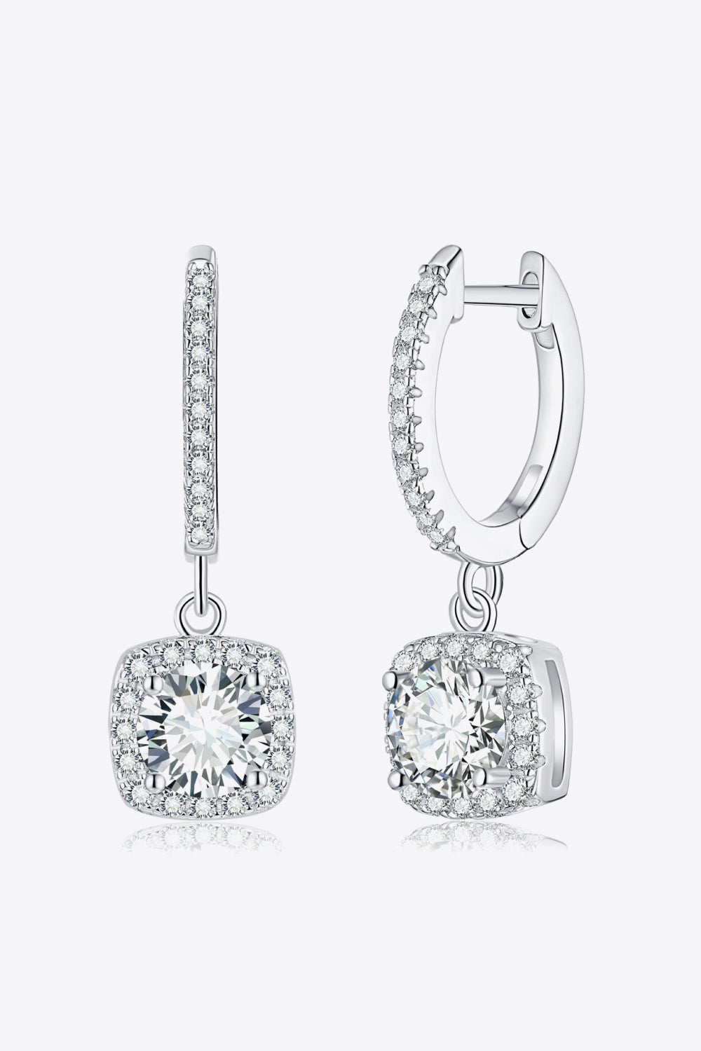 Adored Sparkala™ Huggie Drop Earrings (Platinum-Plated Fine Silver) - DestGlow