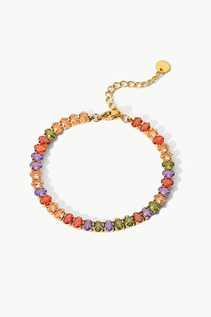 18K Gold Plated Multicolored Zircon Bracelet - DestGlow