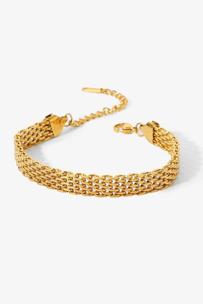 18K Gold-Plated Wide Chain Bracelet - DestGlow