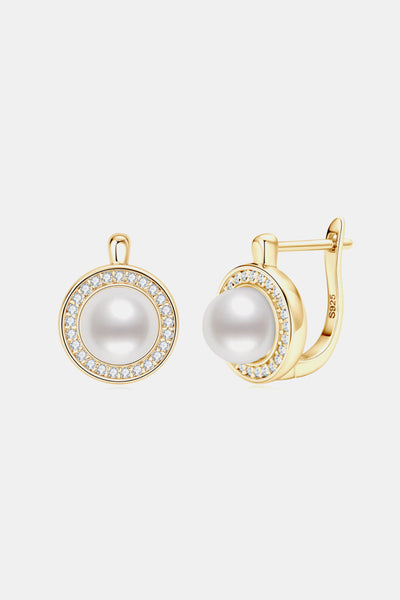 Sparkala™ Pearl Platinum-Plated 925 Sterling Silver Earrings - DestGlow