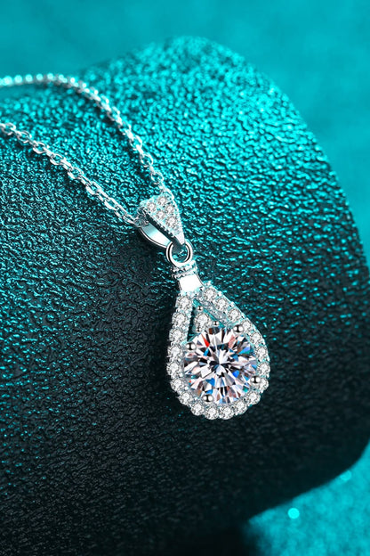 2 Carat Flawless Sparkala™ Teardrop Pendant Necklace in Fine Sterling Silver - DestGlow