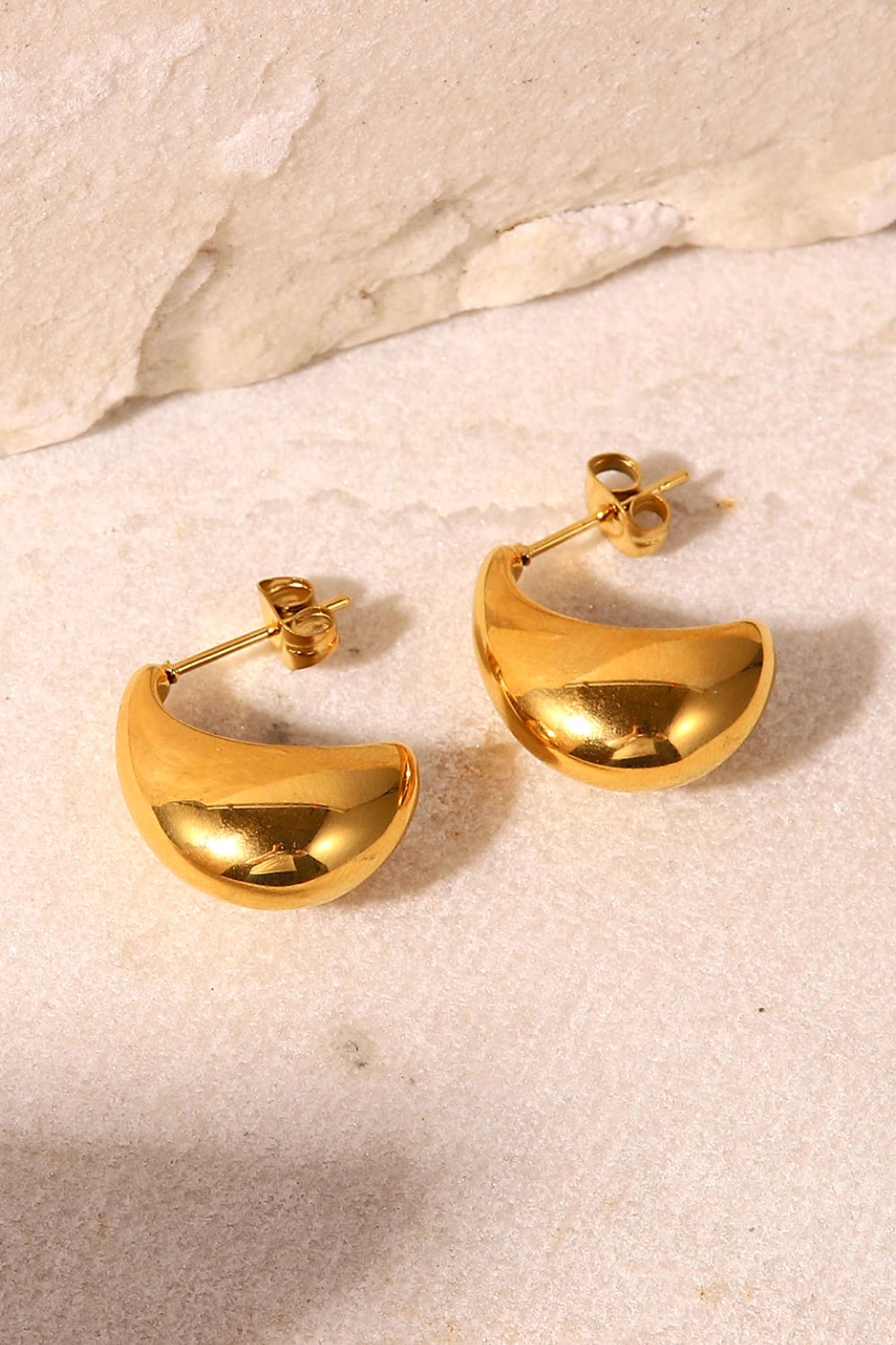 Stainless Steel C-Hoop Earrings - DestGlow