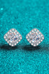 Rhodium-Plated Pure Sterling Silver Inlaid 2 Carat Sparkala™ Square Stud Earrings - DestGlow