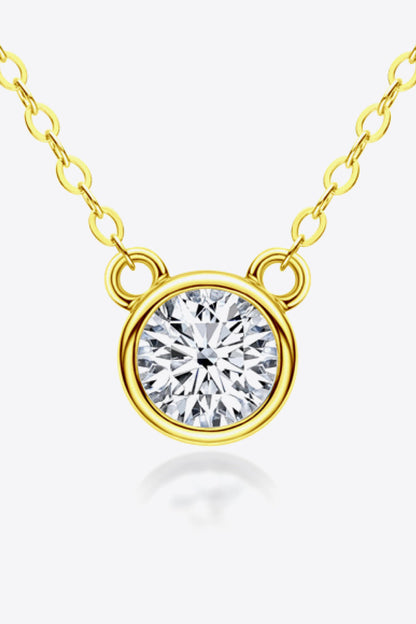 1 Carat Sparkala™ Round Pendant Necklace (Platinum-Plated Fine Silver) - DestGlow