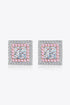 Sparkala™ Square Stud Earrings (Platinum-Plated Fine Silver) - DestGlow