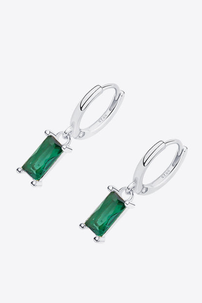 Retro Pure Sterling Silver Cubic Zirconia Drop Earrings - DestGlow