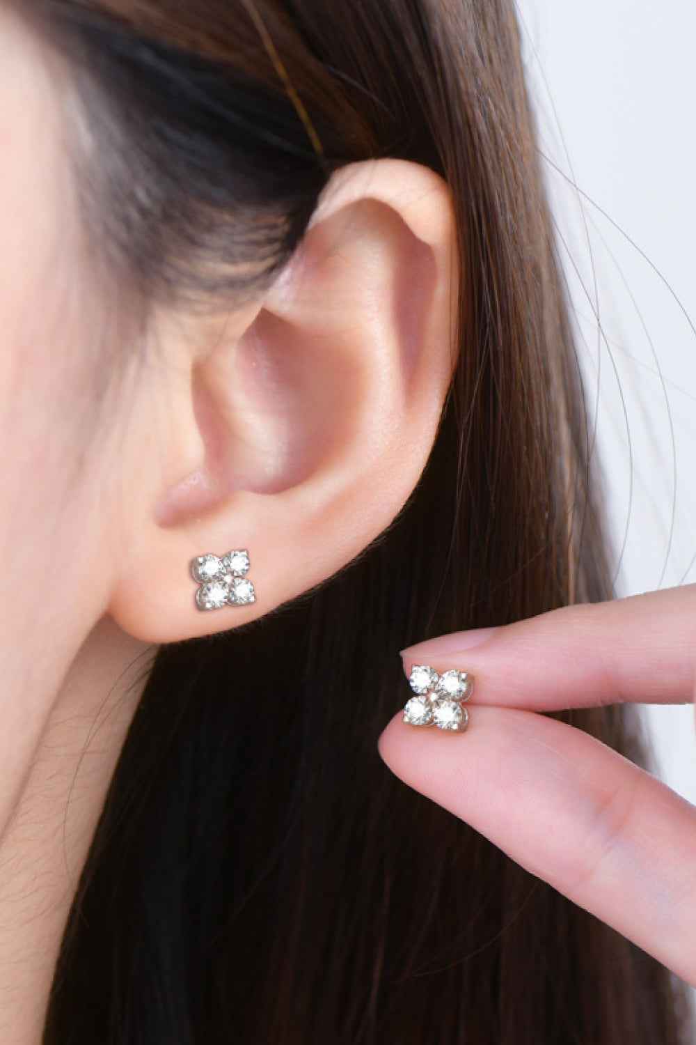 Sparkala™ Platinum-Plated 925 Sterling Silver Four-Leaf Clover Shape Earrings