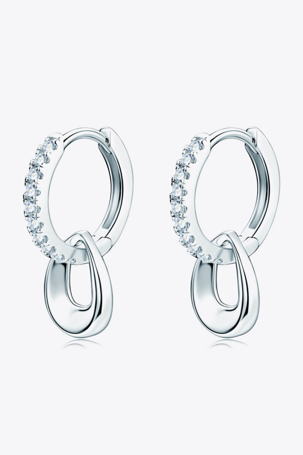 925 Sterling Silver Sparkala™ Double Hoop Earrings (Platinum-Plated Fine Silver) - DestGlow