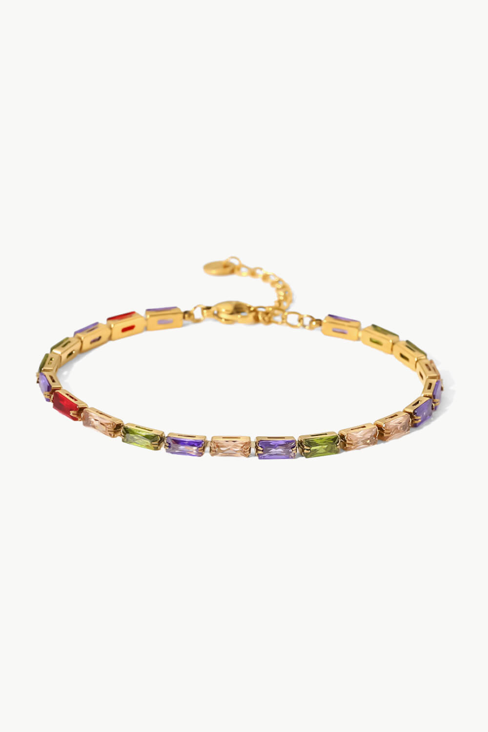 18K Gold Plated Multicolored Cubic Zirconia Bracelet by Sparkala