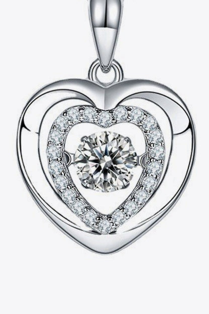Sparkala™ Heart Pendant Necklace (Platinum-Plated Fine Silver) - DestGlow