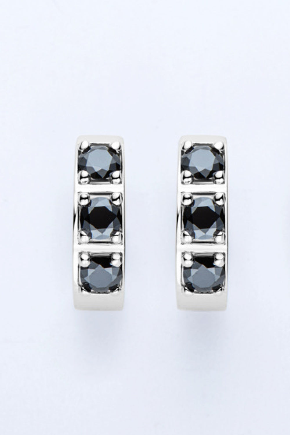 Inlaid Sparkala™ Huggie Earrings (Platinum-Plated Fine Silver) - DestGlow