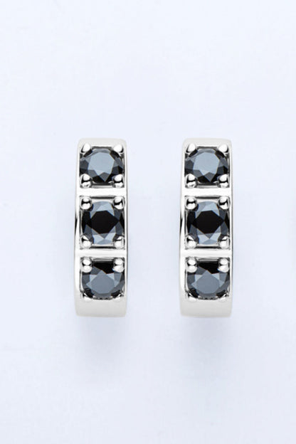 Inlaid Sparkala™ Huggie Earrings (Platinum-Plated Fine Silver) - DestGlow