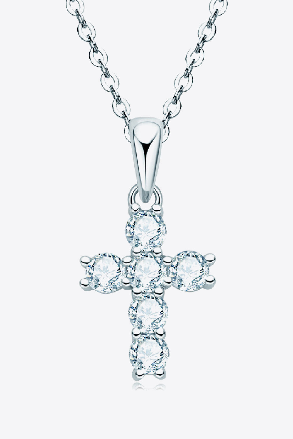 Sparkling Cross Sparkala™ Pendant Necklace (Platinum-Plated Fine Silver) - DestGlow