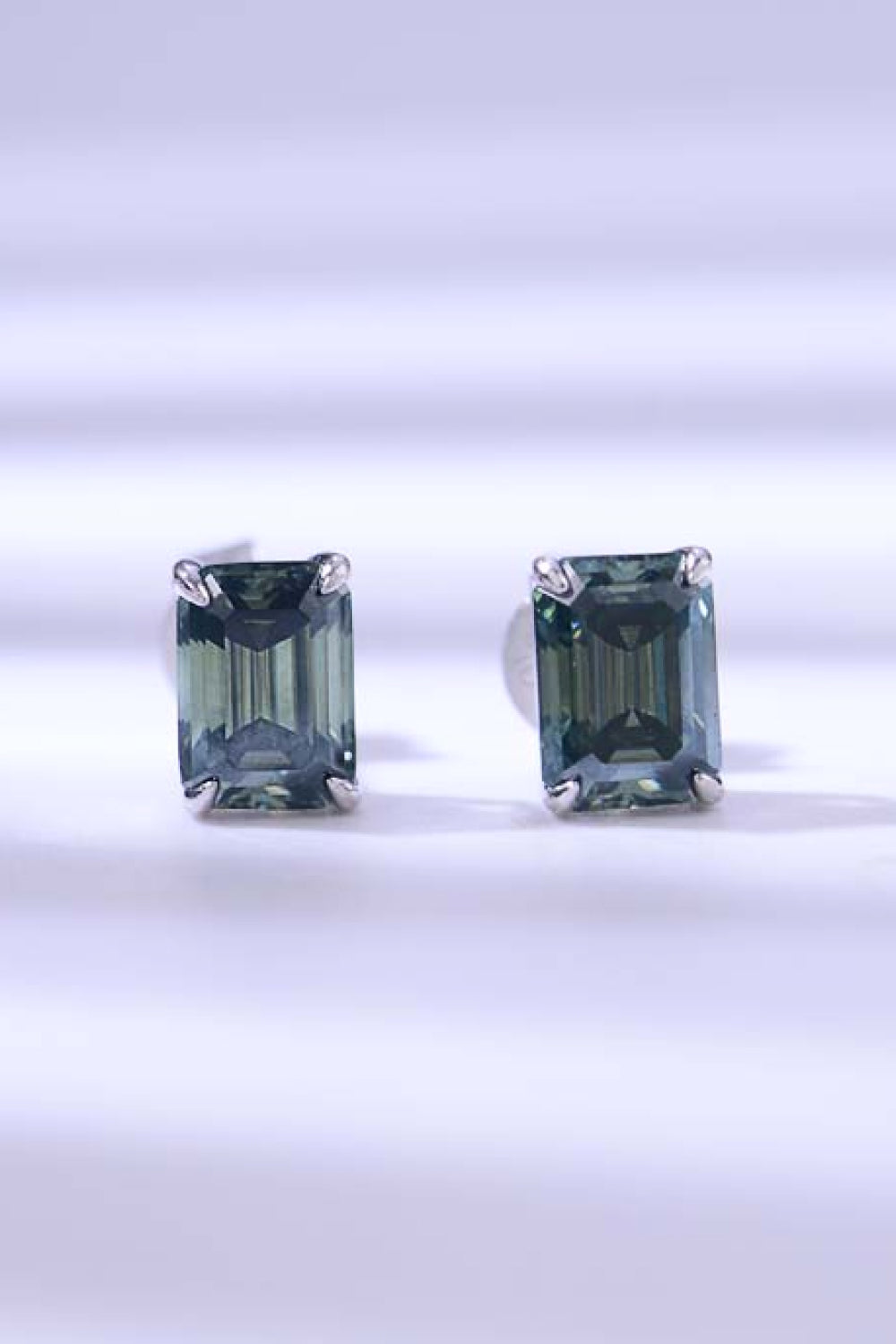 2 Carat Sparkala™ Stud Earrings in Green (Platinum-Plated Fine Silver) - DestGlow