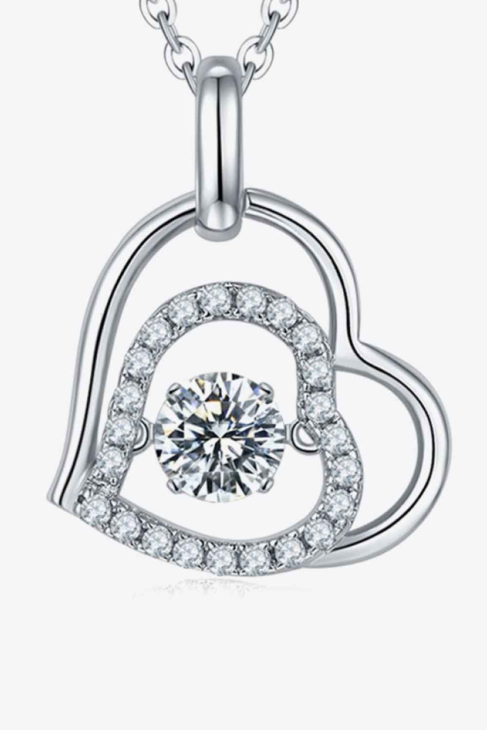 Sparkala™ Heart Pendant Necklace (Platinum-Plated Fine Silver)