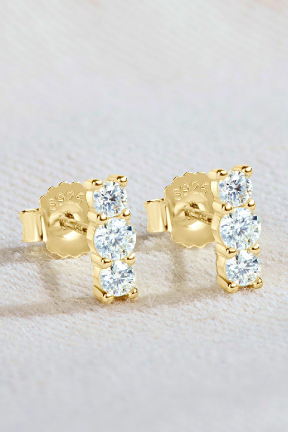 Heartbeat Rhythm 925 Sterling Silver Sparkala™ Stud Earrings (Platinum-Plated Fine Silver) - DestGlow