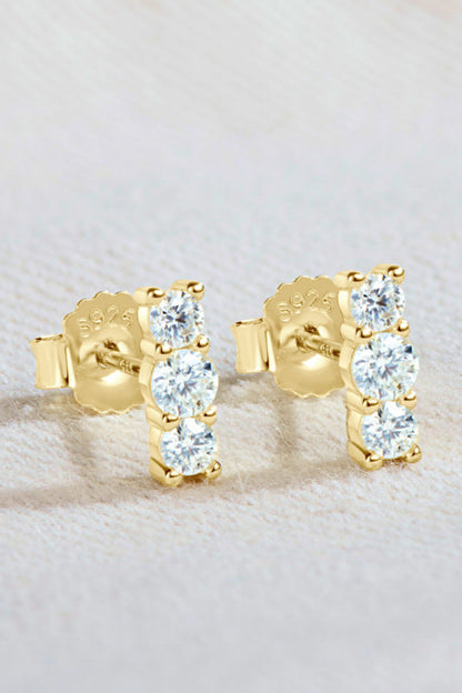 Heartbeat Rhythm 925 Sterling Silver Sparkala™ Stud Earrings (Platinum-Plated Fine Silver) - DestGlow