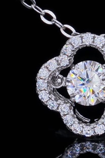 Platinum-Plated 925 Sterling Silver Sparkala™ Flower Pendant Necklace - DestGlow