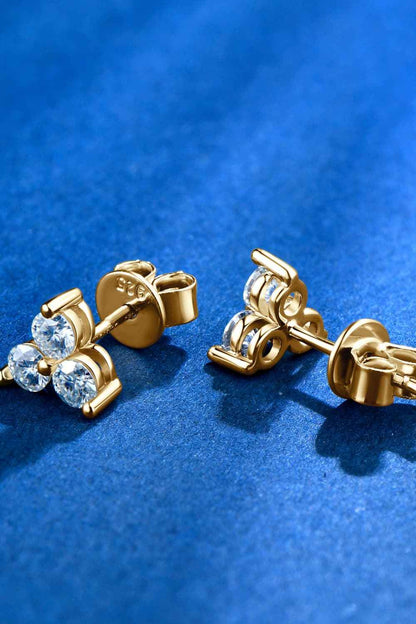 Sparkala™ Platinum-Plated 925 Sterling Silver Stud Earrings