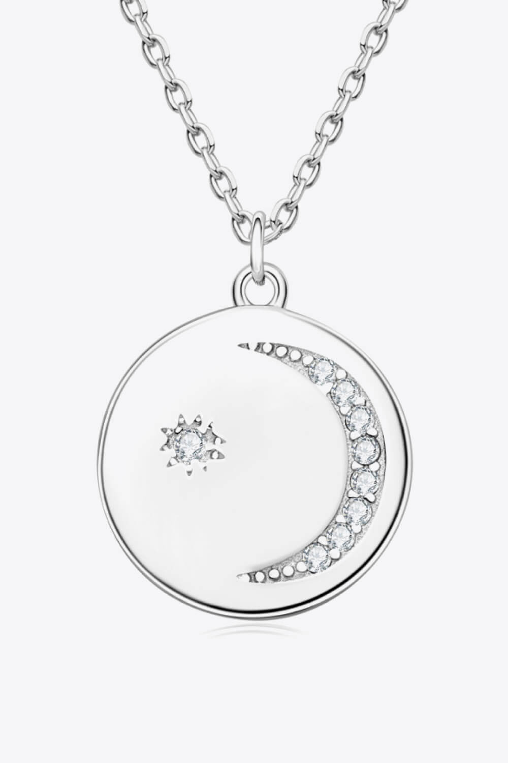 Sparkala™ Round Pendant Necklace (Platinum-Plated Fine Silver) - DestGlow