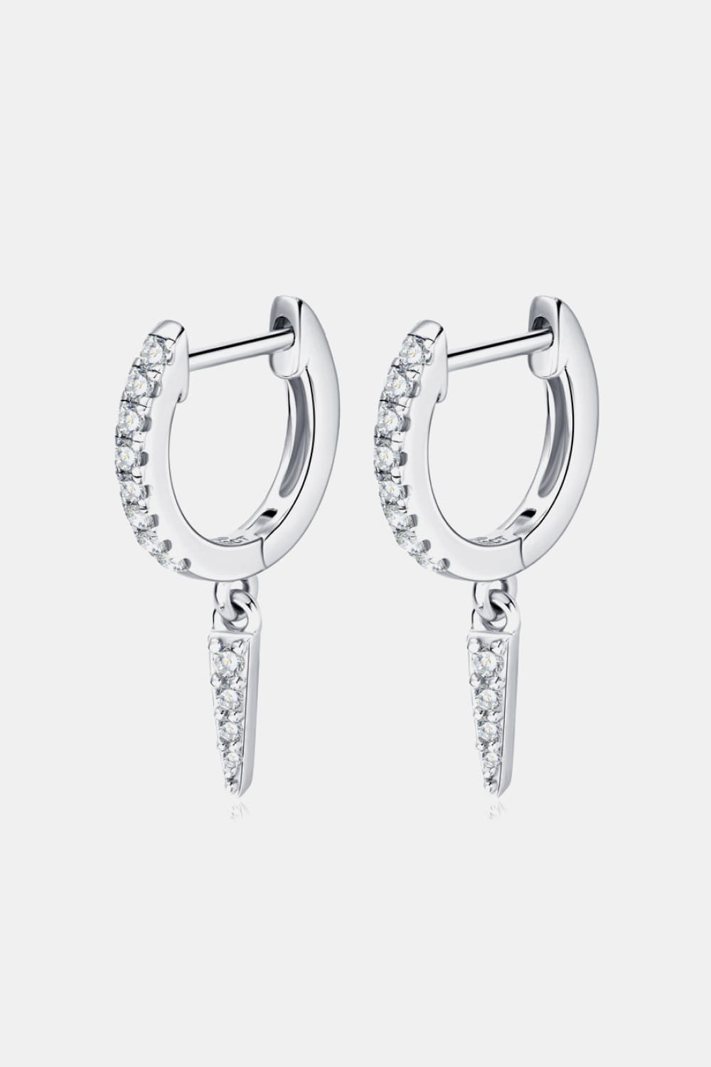 Sparkala™ Platinum-Plated 925 Sterling Silver Huggie Drop Earrings - DestGlow
