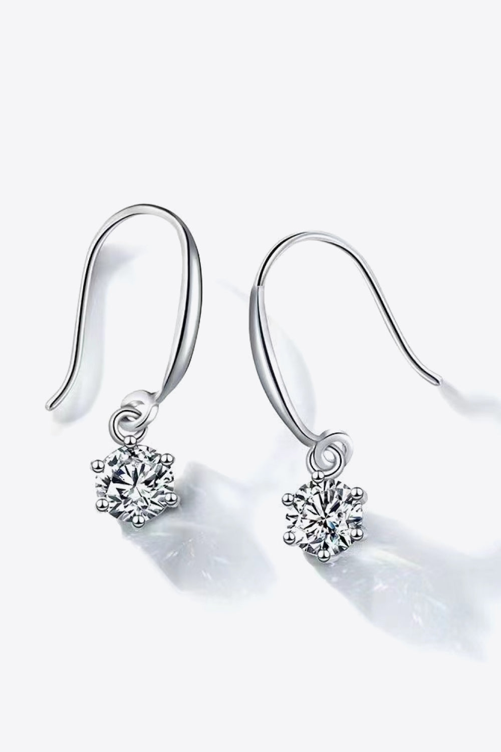 2 Carat Sparkala™ 6-Prong Drop Earrings (Platinum-Plated Fine Silver) - DestGlow