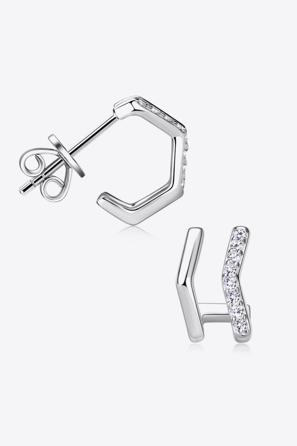 Sparkala™ Platinum-Plated 925 Sterling Silver Double-Layered Earrings - DestGlow