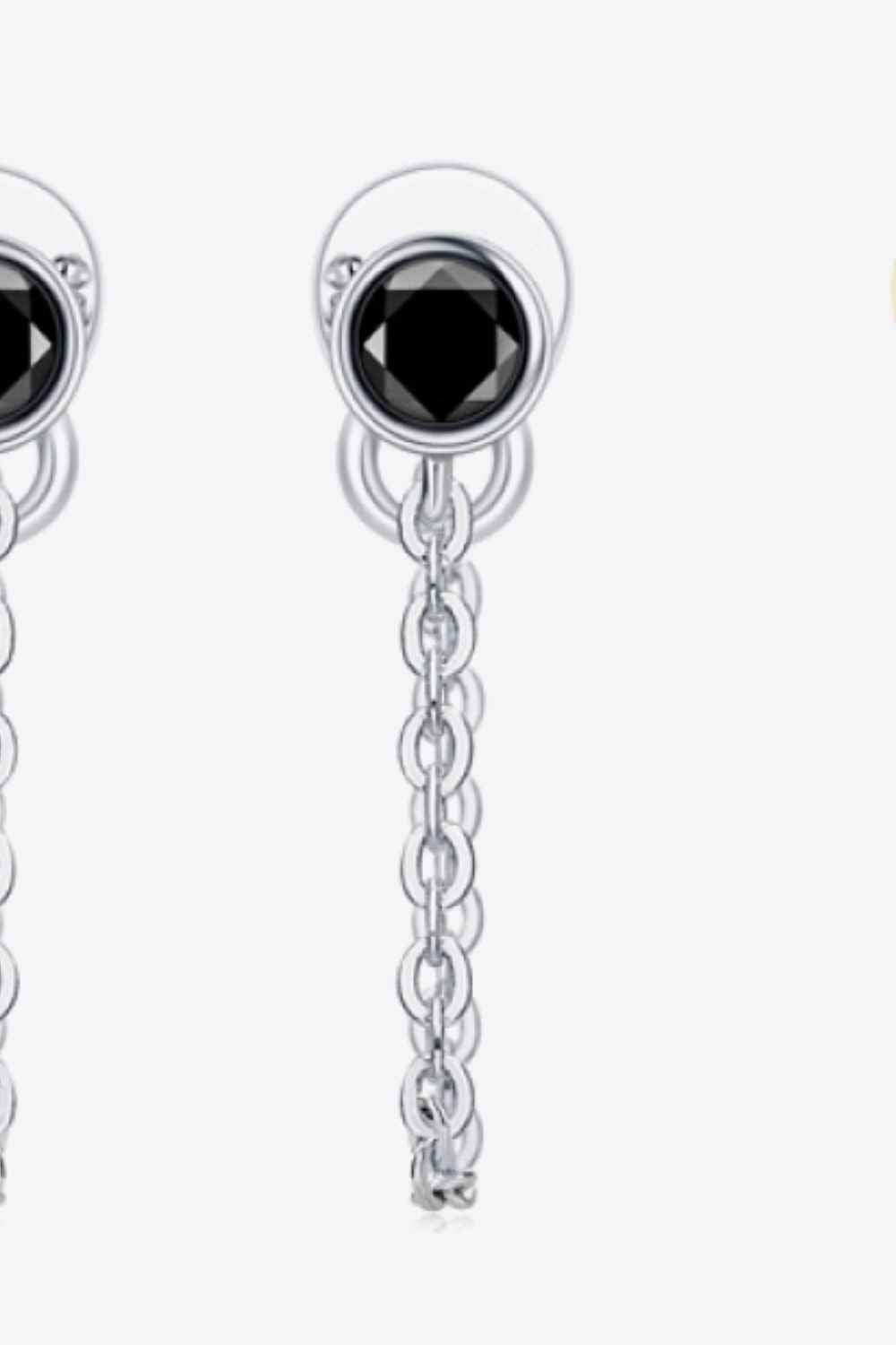 Inlaid Sparkala™ Chain Earrings (Platinum-Plated Fine Silver)