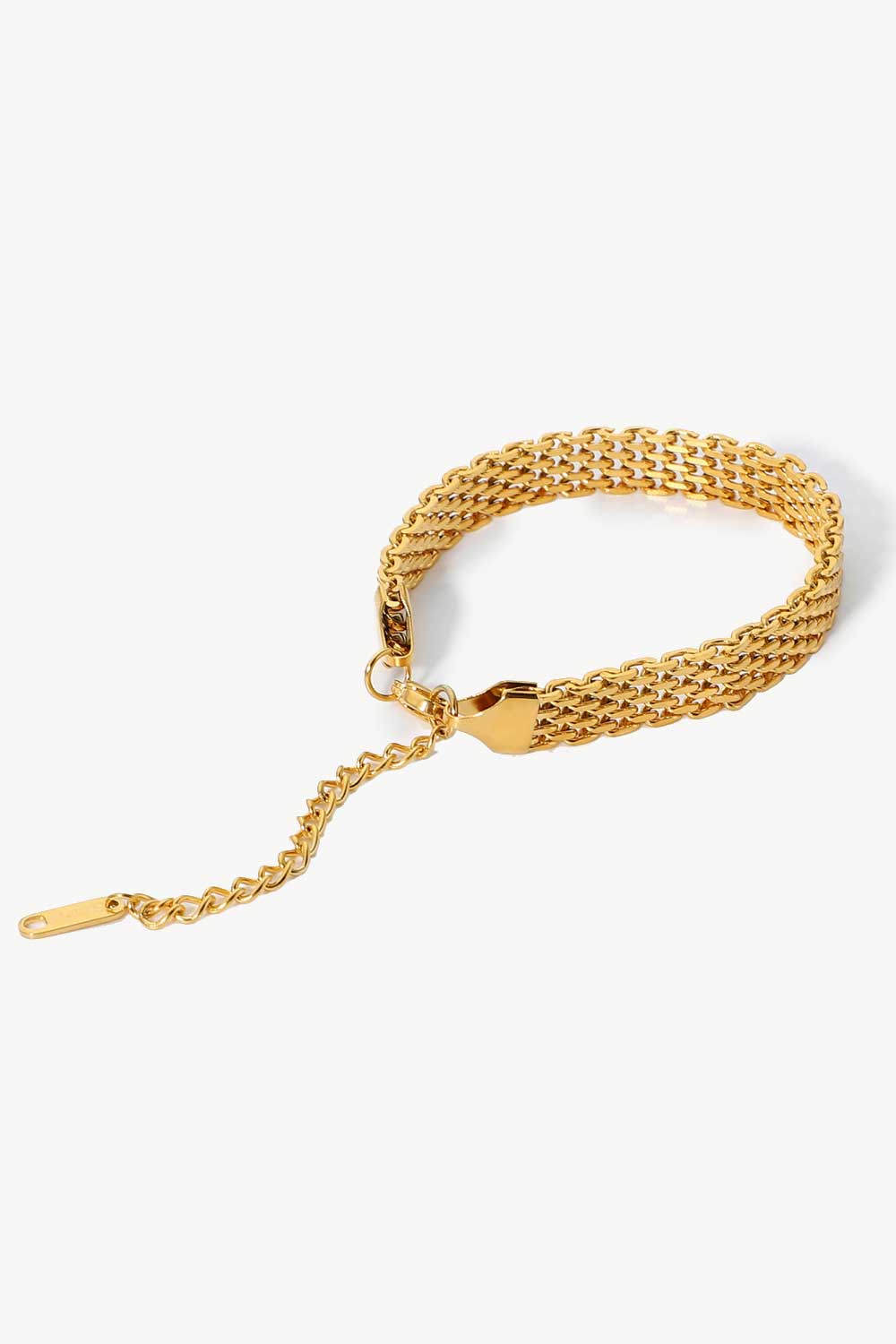 18K Gold-Plated Wide Chain Bracelet - DestGlow