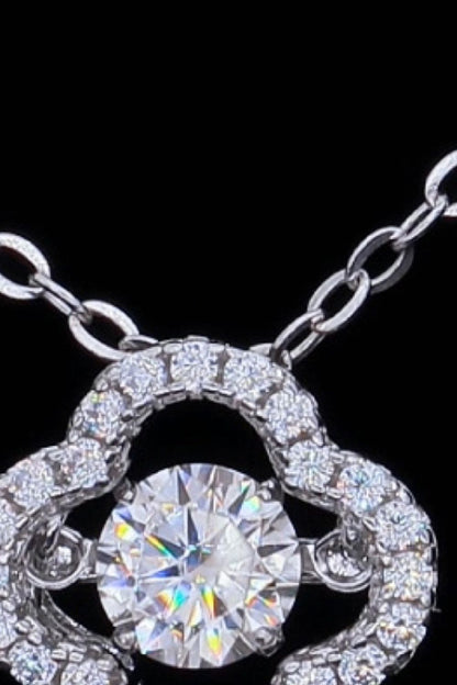 Platinum-Plated 925 Sterling Silver Sparkala™ Flower Pendant Necklace - DestGlow