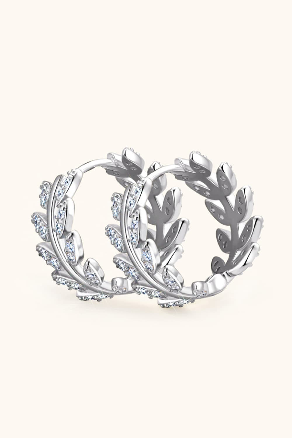 Sparkala™ Leaf Platinum-Plated 925 Sterling Silver Earrings - DestGlow
