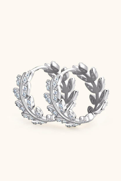 Sparkala™ Leaf Platinum-Plated 925 Sterling Silver Earrings - DestGlow