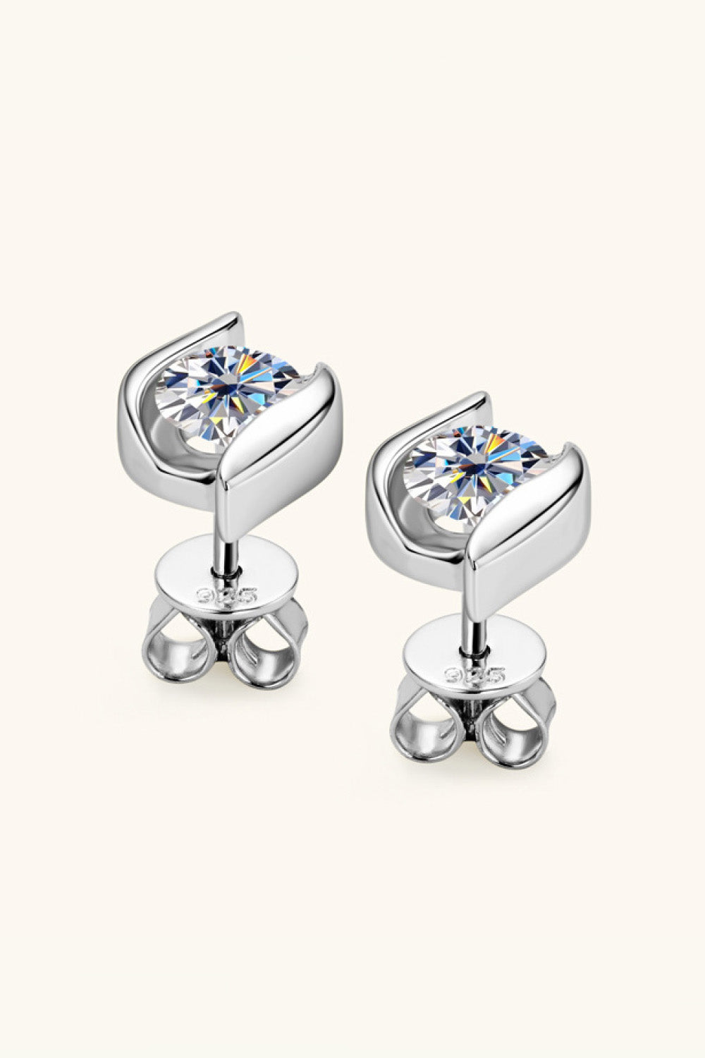 1 Carat Sparkala™ Platinum-Plated 925 Sterling Silver Stud Earrings - DestGlow