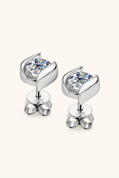 1 Carat Sparkala™ Platinum-Plated 925 Sterling Silver Stud Earrings - DestGlow